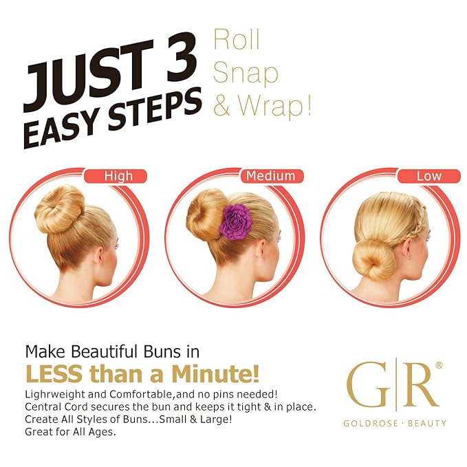 Beauty Small Hair Bun Maker 2 Pieces - Doughnut Chignon Clip Hair Accessory for Kids & Women's Hair Styling (Blonde)