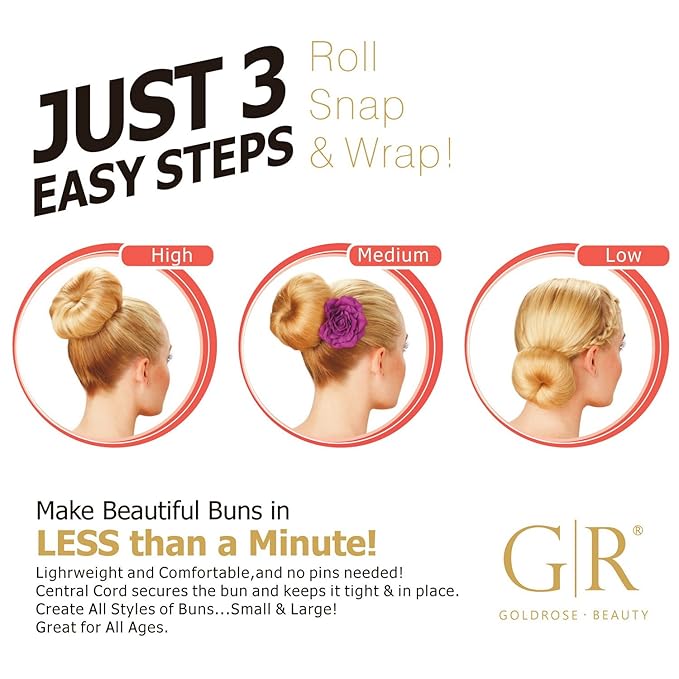 Beauty Small Hair Bun Maker - 2 Pieces Magic Styling Twist Ring Doughnut Chignon for Kids Ballet (Brown)
