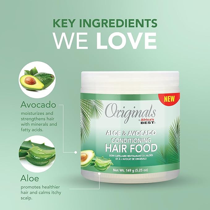 Originals by Africa's Best Aloe & Avocado Conditioning Hair Food - for Brittle, Dry Hair, 5.25 oz
