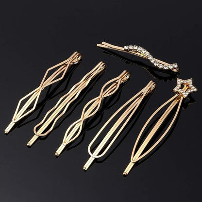 20 Pieces Elegant Hair Barrettes Bridal Golden Metal Hair Clip Artificial Pearl Hair Pins and Clear Rhinestone Bobby Pin for Weddings Hair Accessories