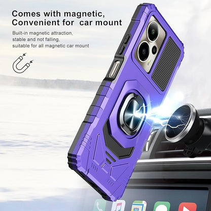 for Cricket Outlast 5G Phone Case/AT&T Motivate Pro 5G Phone Case with Screen Protector,Dual Layer Military Grade Protection with Ring Stand for Cricket Outlast 5G 2024/ATT Motivate Pro 5G Purple