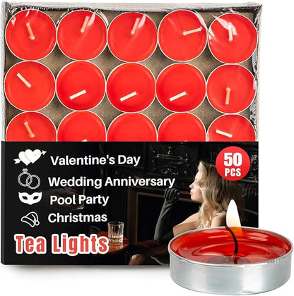 Red Green Tealight Candles Bulk - Tea Candles Lights Mini Votive Candle with Cotton Wick for Home,Pool,Shabbat,Wedding,Emergencies,Halloween,Christmas,Thanksgiving