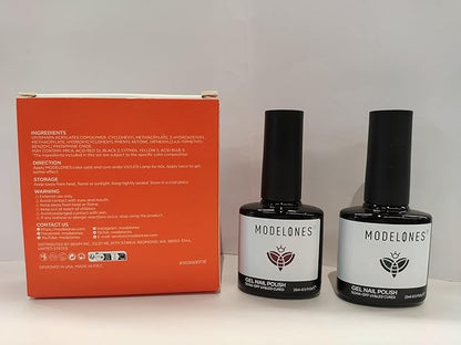 modelones Gel Nail Polish Set 2 Pcs 15 ML Red Green Glitter Gel Nail Polish Silver Champagne Rose Gold Spring Shades Polish Kit Soak Off Nail Art Manicure Home Gift For Women Girl