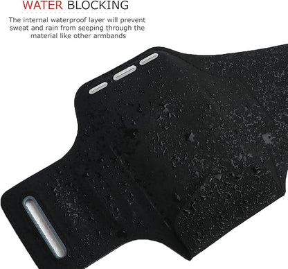RevereSport Waterproof iPhone 16/15/14/13/12 Running Armband with Extra Pockets for Keys, Cash and Credit Cards. Phone Arm Holder for Sports, Gym Workouts and Exercise