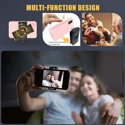 MACTREM 168 LED Selfie Light for iPhone, iPhone Light,Portable Phone Light, 3000Mah Rechargeable Video Light, Adjusted 3 Light Modes, for iPhone, Camera, Laptop, iPad, Video Conference, TikTok(Pink)