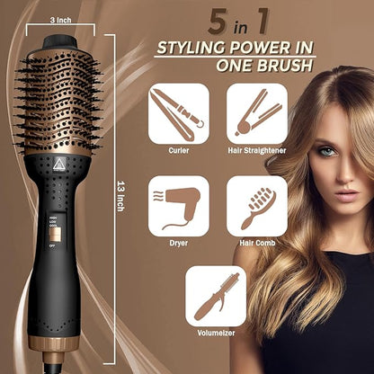 IYASA Oval Blow Dryer Brush, Hot Air Brush for Smooth, Frizz-Free Hair, One-Step Hair Dryer & Volumizer, Professional Salon Quality, Ionic Blow Dryer Styler for All Hair Types, Anti-Frizz