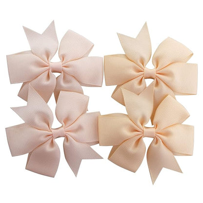 120PCS 3inch Grosgrain Ribbon Pinwheel Hair Bows Boutique Bows Alligator Clips For Girls Toddlers Teens(60Colorsx2)