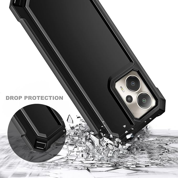 for Cricket Outlast 5G 2024 Case, AT&T Motivate Pro 5G with [Built-in Screen Protector], [9FT Military Grade Drop Tested] Full-Body Protective Shockproof Bumper Case (Black)