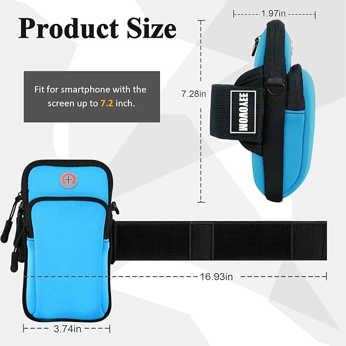 Phone Holder for Running Armband,Cell Phone Purse Crossbody for Women Men Kids,iPhone 16 16e 15 14 13 12 11 Pro Max Xs Xr X Plus SE Mini Galaxy Ultra S24 S25 Note Pouch Exercise Arm Bands Bag