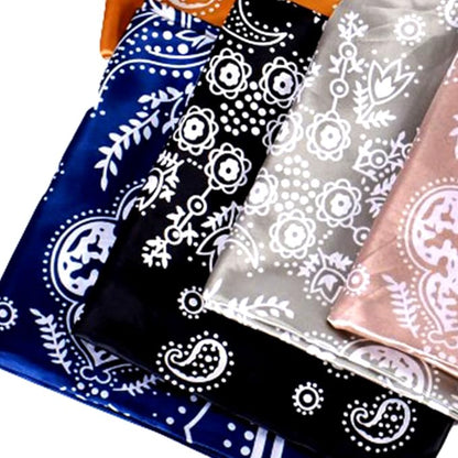 35 x 35 Women's Fashion Pattern Large Square Silk Like Hair Scarf Head Sleeping Wrap Satin Neck Bandana for Gift…