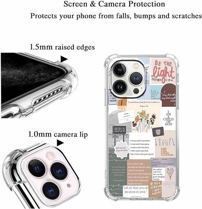 Case for iPhone 12 Pro Max with Christian Design,Christ Jesus Quotes Verse Collage Pattern,Trendy Soft TPU Bumper Phone Cover(12pm,Bible)