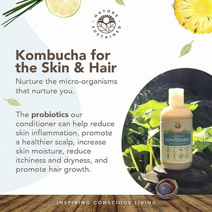 Organic Conditioner - Hypoallergenic, Chemical-Free, Sulfate Free Natural Conditioner for Dry or Damaged Hair, Raw Probiotic Hydrating Soapberry Formula, Gallon, Lemongrass