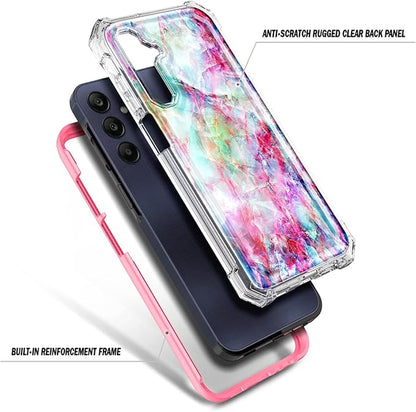 Designed for Samsung Galaxy A25 5G Case, Slim Stylish Full-Body Protective Shockproof Rugged Bumper Cover with Built-in Screen Protector (Marble Fantasy)
