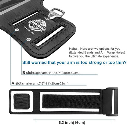 Armband for Galaxy S10e/A40/A5 2017/J3 2018 Gym Running Workouts Sports Phone Arm Band with Card Holder (Black)