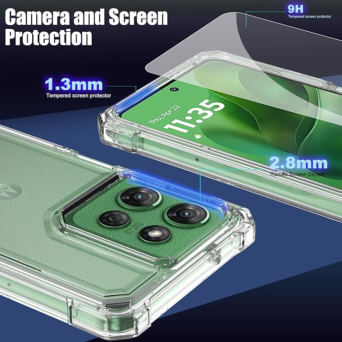 Ailiber for Moto G Stylus 5G 2025 Phone Case Clear, Motorola G Stylus 2025 Case with Screen Protector, Dual Layer Protection, Shockproof Corners TPU Bumper, Slim Silicone Cell Phone Cover-Clear