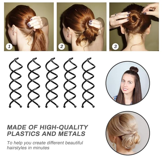 40 Pcs DIY Hair Braiding and Modelling Tool Kit - Number-one Fashion Accessories with Spiral Hair Styling Tools for Girls and Women