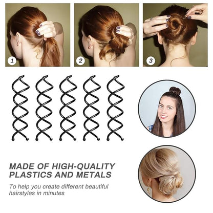 40 Pcs DIY Hair Braiding and Modelling Tool Kit - Number-one Fashion Accessories with Spiral Hair Styling Tools for Girls and Women