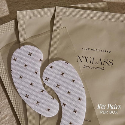 + Lux Unfiltered Cooling Under Eye Patches - Anti-Slip Caffeine Inflused Korean Eye Mask - Reduces Puffiness, Brightens, & Hydrates Skin - Fragrance Free, Vegan, & Cruelty Free - 10 Count