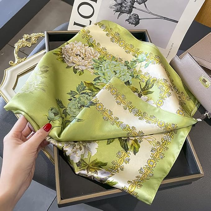 100% Pure Mulberry Silk Scarfs 26"x26" Square Scarf Women Neckerchief Headscarf hair scarf bandana Gift Packed
