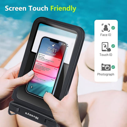 Niveaya [Up to 10.5"]Waterproof Phone Pouch - 2 Pack, Waterproof Phone Lanyard Case with iPhone 16/15/14/13/12 Pro Max up to 9.5", Phone Dry Bags for Vacation Beach Pool Kayak Cruise Travel Essentials