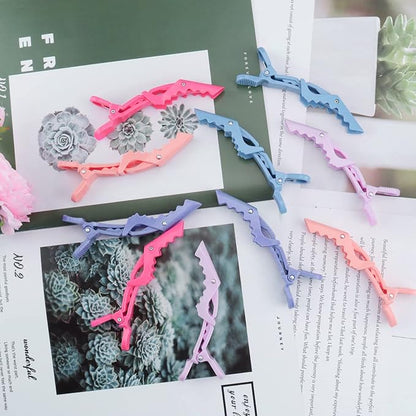 Plastic Non Slip Hair Clips for Women, Professional Alligator Hair Clips, Hair Styling Clips Sectioning Clips of Hair Salon (10PCS Macaroon)