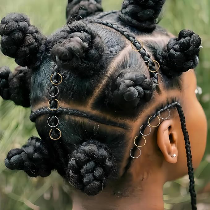 200 Pcs Dreadlocks Beads and 200 Pcs Hair Braid Rings, Hair Braiding Metal Cuffs Decoration Accessories Jewelry, Silver and Gold