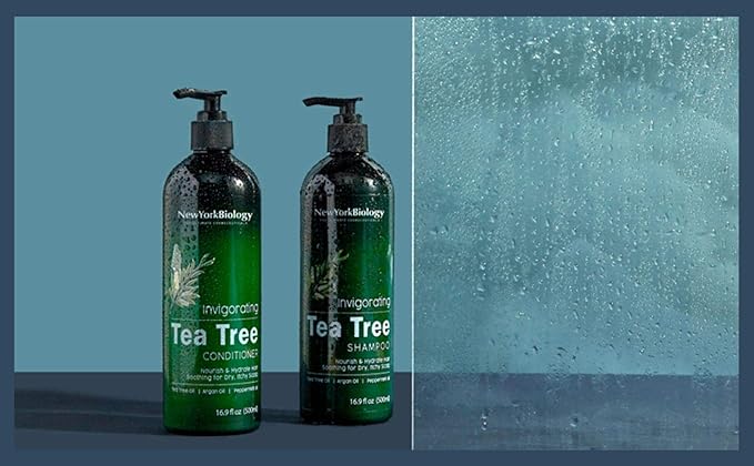New York Biology Tea Tree Conditioner – Deep Cleanser – Relief for Dandruff and Dry Itchy Scalp – Therapeutic Grade - Helps Promote Hair Growth – 16.9 fl Oz