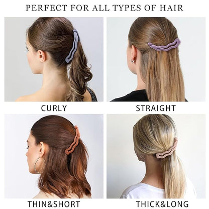 8 Pcs Banana Clip, 4.7" Large Banana Hair Clip for Fine Hair, No-Slip No Crease Ponytail Holder Hair Clips for Women