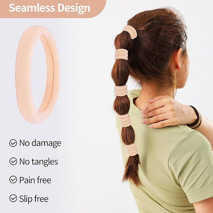150 Pcs Elastic Hair Ties No Damage for Thick & Thin Hair, Ponytail Holders, Elastics, Soft Pony Tails Bands for Women, Blonde