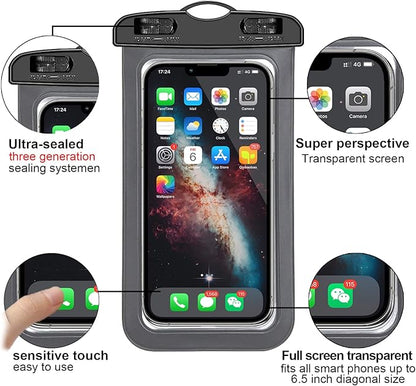 10 Pack Universal Waterproof Phone Pouch, Large Phone Waterproof Case Dry Bag IPX8 Outdoor Sports for Apple iPhone 16 15 14 13 12 11 Pro Max Plus SE, Samsung Galaxy S25 Ultra,Note,Up to 7.5"