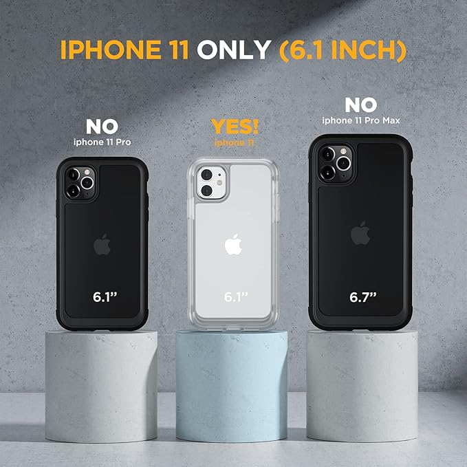 Miracase Glass Series Designed for iPhone 11 Case [2023 Upgraded] Full-Body Rugged Bumper Case with Built-in 9H Tempered Glass Screen Protector and Camera Protector (Matte Clear)