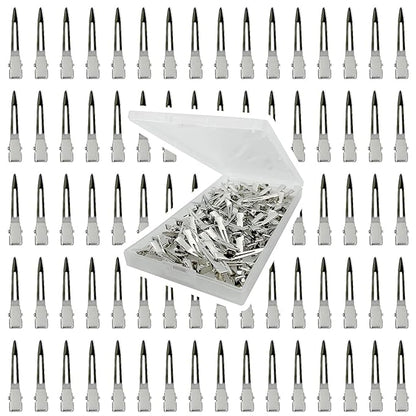 HiJeaton 90pcs Metal Duck Billed Hair Clips for Women Styling Sectioning, Silver Hair Pins for Long Hair, Alligator Curl Loc Clips for Thick Hair Roller, Salon, Bows DIY