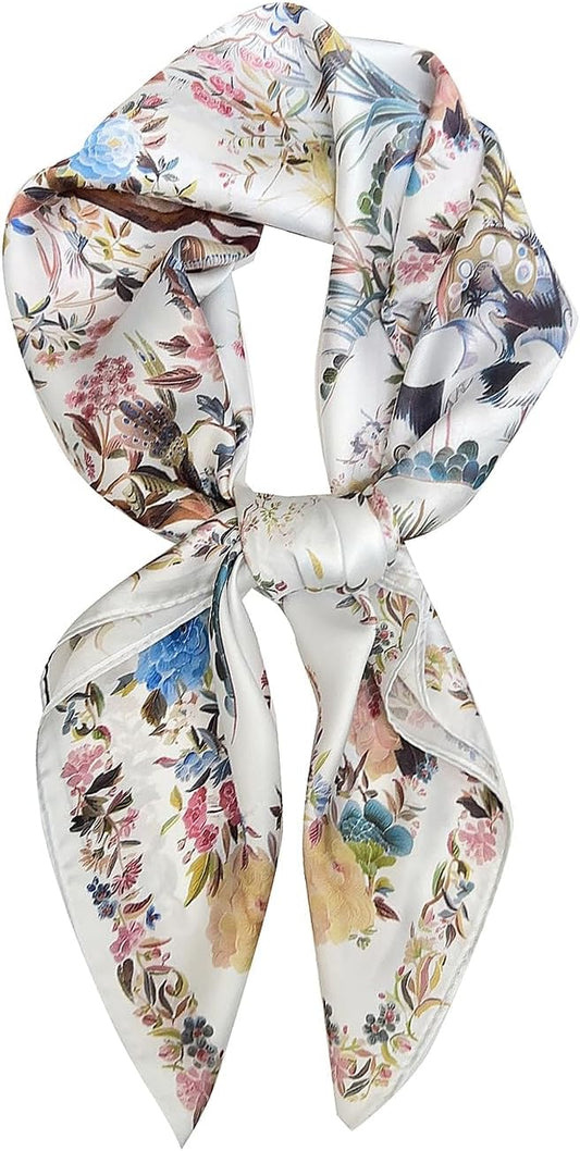100% Pure Mulberry Silk Scarfs 26"x26" Square Scarf Women Neckerchief Headscarf hair scarf bandana Gift Packed
