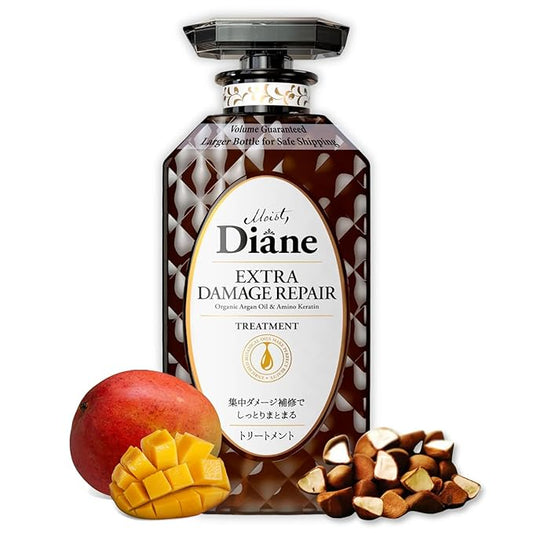 Moist Diane Keratin Hair Treatment for Damaged Hair & Color Treated Hair Women & Men, Organic Hair Care with Argan Oil & Mango Oil from Japan, Sulfate & Silicone Free, EXTRA DAMAGE REPAIR, 15.2 Fl Oz