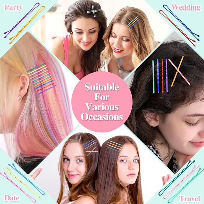 150 Pcs 2.2 Inch Mix Colorful Bobby Pin for Girls Women, Hair Pins with Cute Box, Colored Bobby Pins for Hair, Bobby Hair Pins Great for All Hair Types