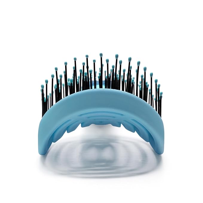 NuWay 4HAIR DoubleC PRO U.S. Patented Double Curved Detangling Brush is Hair Dryer Safe (Sea Foam)