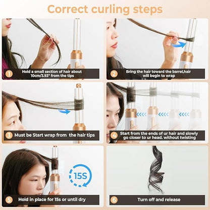 7 in ONE Hair Dryer Brush, Powerful Blow Dryer Brush with Auto- Wrap Curler, Detachable Fast Drying, Volumizing, Curling, Straightening, Ionic Hair Dryer with Diffuser, Hair Styling Tools Storage Case