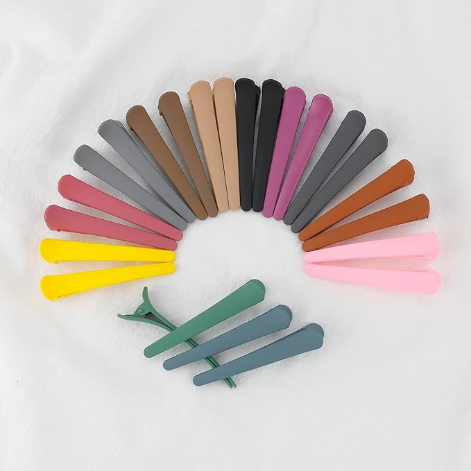 24 PCS Colorful Hair Clips - 3.1 Inch Matte Alligator Barrettes, No Crease Duck Billed Clips, YISSION Hair Accessories for Women Girls