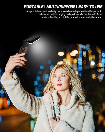 Portable Selfie Light for iPhone: 90 LED Rechargeable Phone Fill Lights, Ring Light for Camera Picture, Makeup Photo, Video Conferences, Laptop Use, Zoom Meetings, TikTok, Vlog Photography
