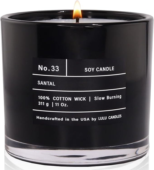 Lulu Candles | Santal | Smells Woodsy & Elegant | Luxury Scented Soy Jar Candle | Hand Poured in The USA | Highly Scented Long Lasting (11 Oz.)