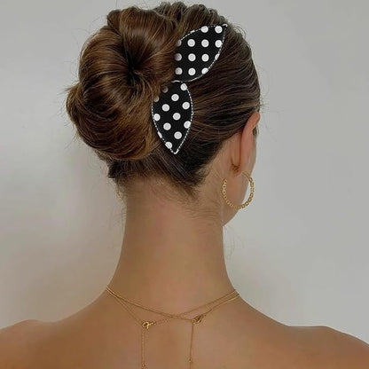5 Pcs Deft Twist Maker French Donut Polka Dot Flexible Hair Styling Accessories - Rabbit Ear Bun Twister for Women Girls