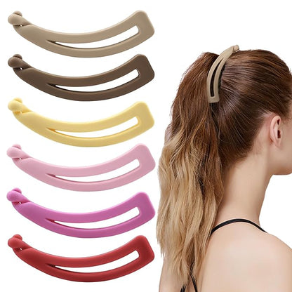 4.7 Large Hair Clips for Thick Hair - 6 Pcs No Slip, No Crease Ponytail Holders, Matte Vibrant Colors