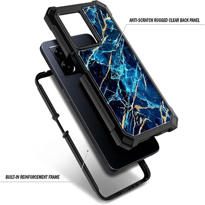 NZND Compatible with OnePlus Nord N300 5G Case with [Built-in Screen Protector], Full-Body Protective Shockproof Rugged Bumper Cover, Impact Resist Phone Case (Sapphire)
