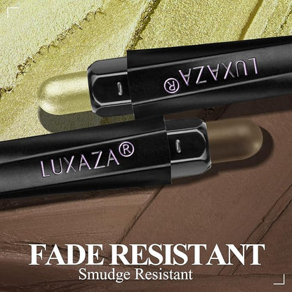 Neutral Eyeshadow Stick Makeup Set, Green Metallic Shimmer Matte Cream Eye Shadow Eyeliner Brightener Pencil Crayon - FIREFLIES LIGHT