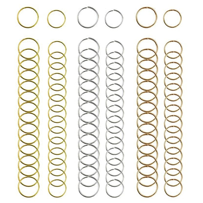 Nydotd 180 Pieces Hair Rings, Braid Rings, Loop Clips, and Hoops - 3 Colors, 2 Sizes, Women's Fashion Hip-Hop DIY Hair Clip Accessories for Dreadlocks