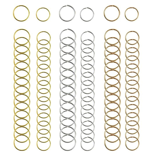 Nydotd 180 Pieces Hair Rings, Braid Rings, Loop Clips, and Hoops - 3 Colors, 2 Sizes, Women's Fashion Hip-Hop DIY Hair Clip Accessories for Dreadlocks