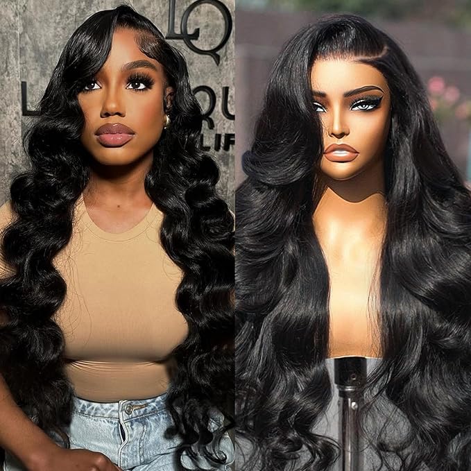 30 Inch Body Wave Lace Front Wigs Human Hair 200 Density HD Lace Frontal Wigs Human Hair Pre Plucked with Natural Hairline Small Knots for Women Tangle Shedding Free Soft and Thick