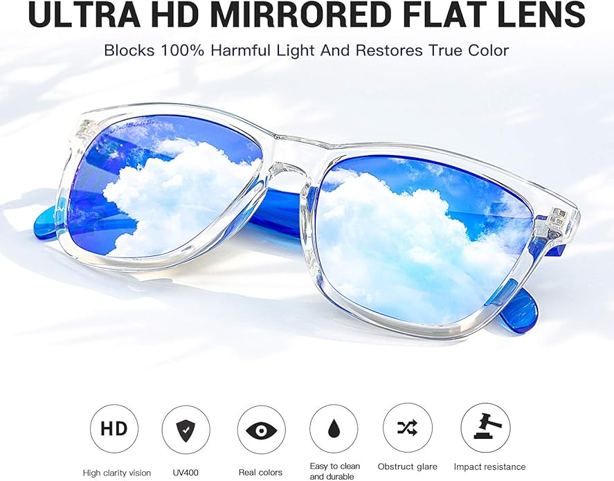 COLOSSEIN Sunglasses Womens,Classic Square Frame UV400 Mirrored Lens,Sunglasses Fit For Beach,Vacation,Driving