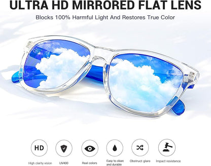 COLOSSEIN Sunglasses Womens,Classic Square Frame UV400 Mirrored Lens,Sunglasses Fit For Beach,Vacation,Driving