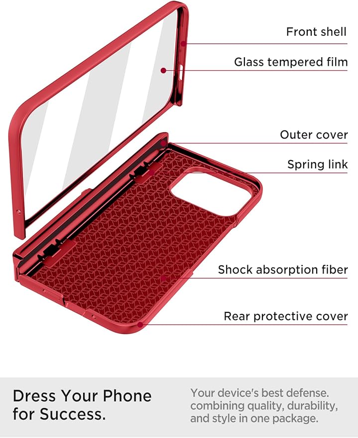 Miimall Dustproof Cases for Pixel 9 Pro Fold Cases, [Kickstand & Hinge Protection][All-Inclusive Protection] Anti Slip Matte Surface Full Body Case for Google Pixel Fold 9 Pro Case, Red